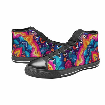 WOMEN'S Tie Dye Mandala High Top Canvas Cottagecore Shoes