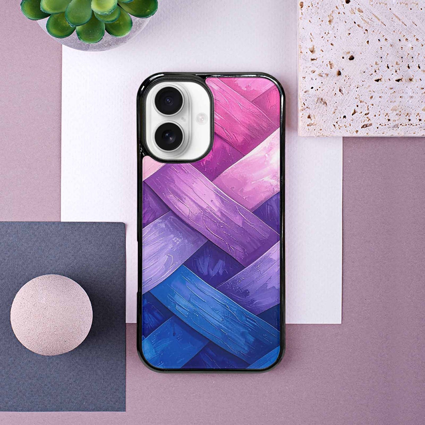 iPhone 16 Case — Bisexual Flag Color Theme Small Rainbow, Custom Phone Case