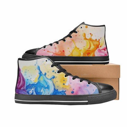 MEN'S Melting Icecream Collage High Top Canvas Neon Fantasy Custom Shoes