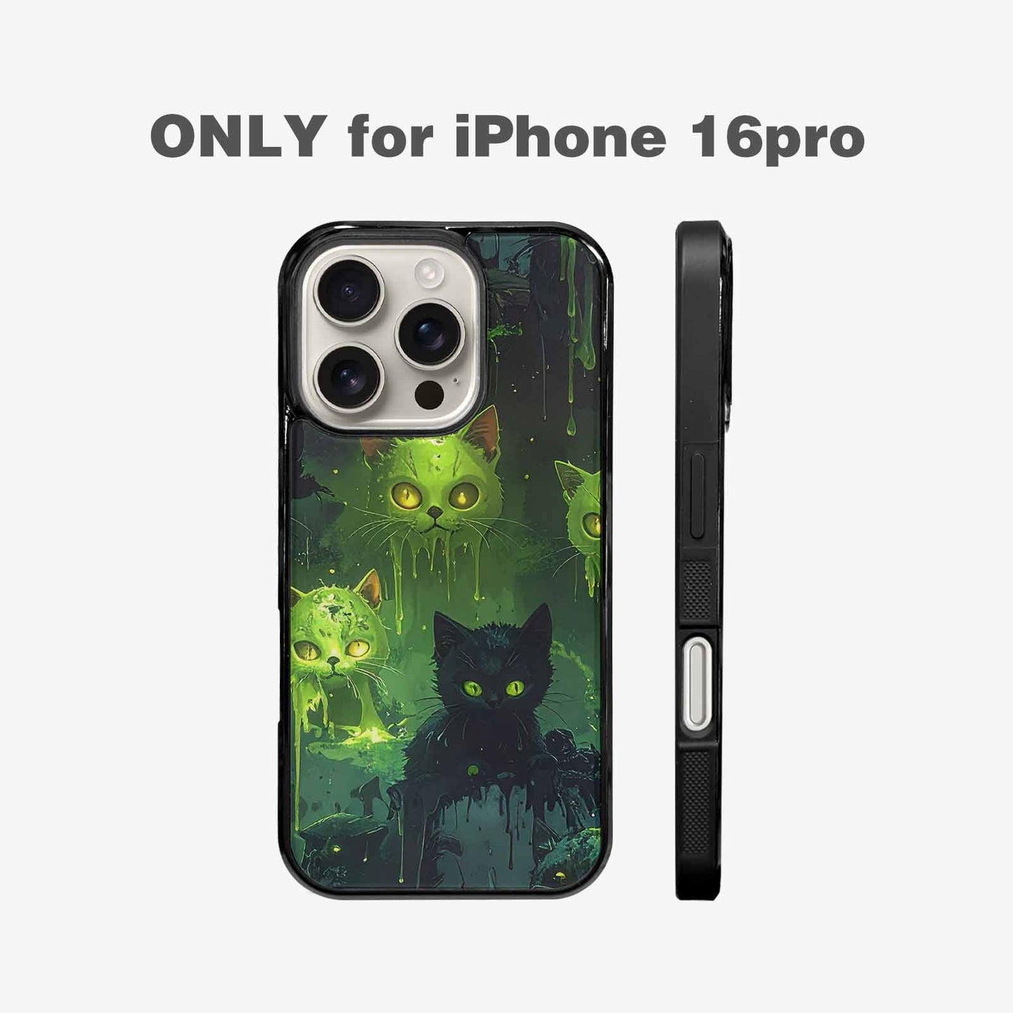 iPhone 16 Pro Case — Toxic Melting Skeleton Cats Small Toxic, Custom Designed Case Cover