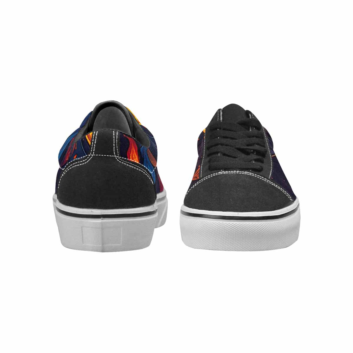 MEN'S Fire Flame Canvas Lace-Up Vibrant Chaos Sneakers