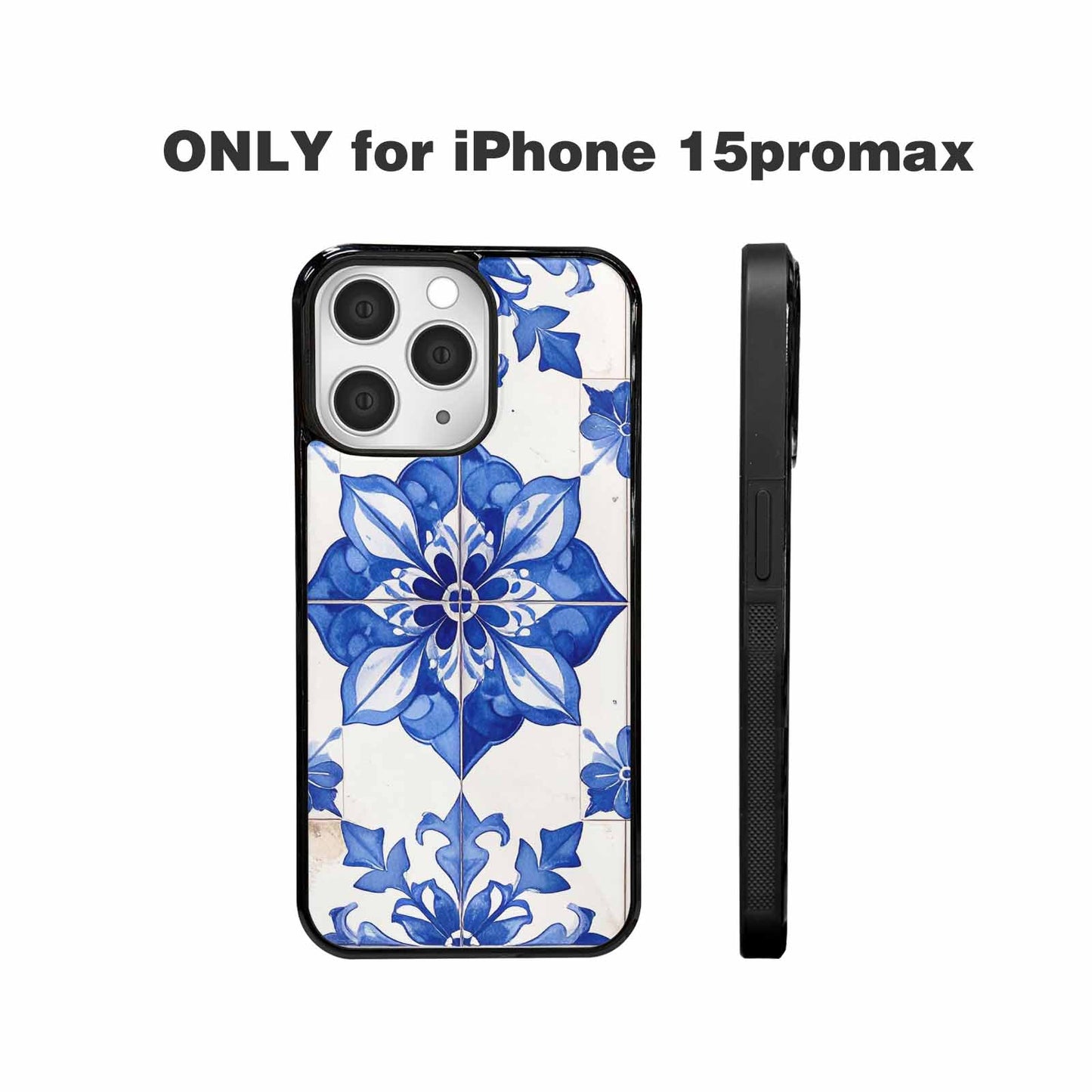 iPhone 15 Pro Max Case — Mexican Talavera Tile Pattern Floral Geometric, Custom Designed Case Cover