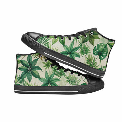 WOMEN'S Seven-Point Palmate Leaf High Top Canvas Vibrant Chaos Sneakers