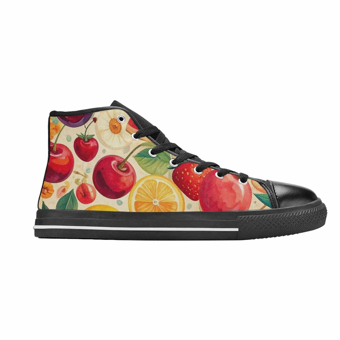 MEN'S Cherry Fruit Print High Top Canvas Y2K Custom Sneakers