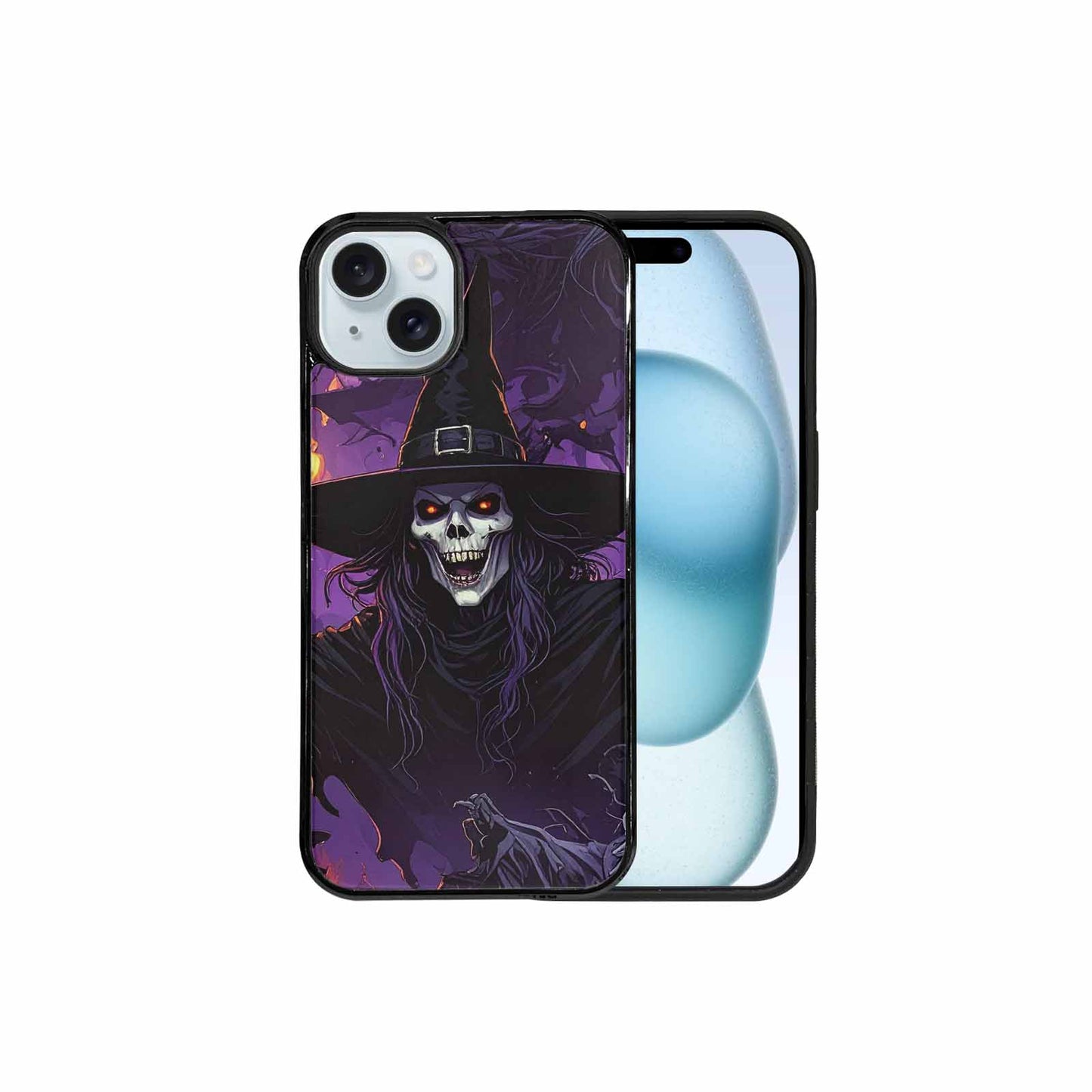 iPhone 15 Plus Case — Scary Horror Halloween Art Print Edge, Unique Phone Case Design
