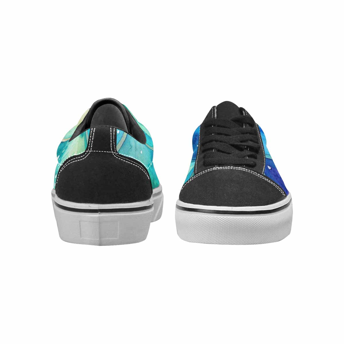 WOMEN'S Mermaid Scale Canvas Lace-Up Wallpaper Art Custom Sneakers