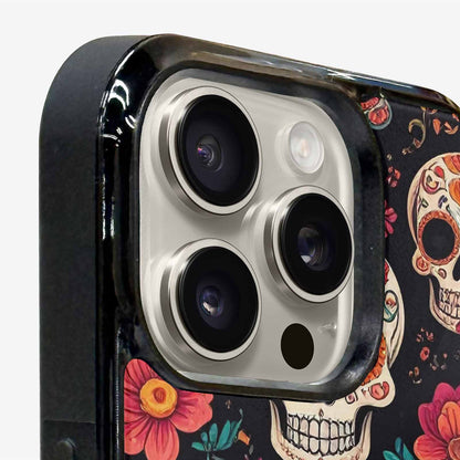 iPhone 16 Pro Case — Smaller Skulls Overlapping Seamless Pattern Of, Custom Art Phone Cover