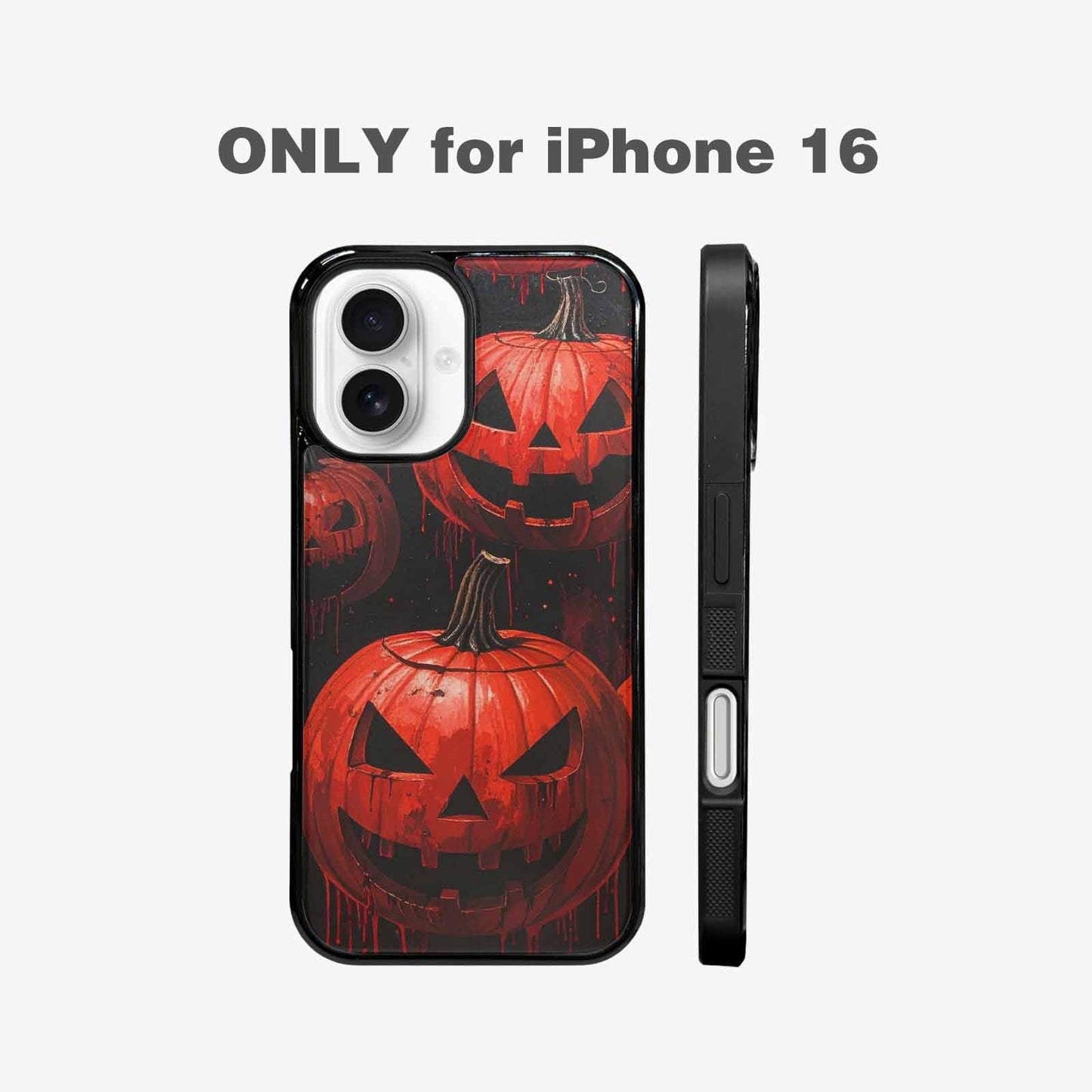 iPhone 16 Case — Bloody Pumpkin Face Custom, Custom Phone Case