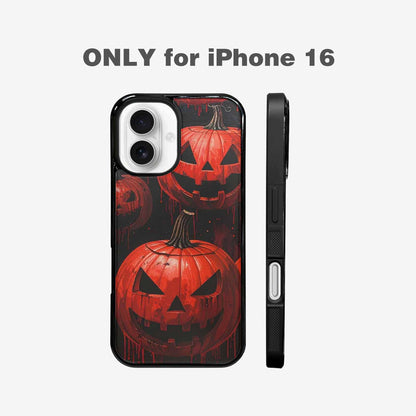 iPhone 16 Case — Bloody Pumpkin Face Custom, Custom Phone Case