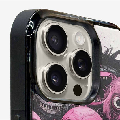 iPhone 16 Pro Case — Monsters General Black Pink Ink Cartoon, Personalized Phone Case