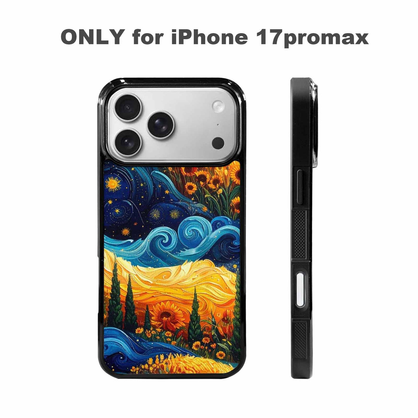 iPhone 17 Pro Max Case — Small Van Gogh Style Galaxy Space, Custom Printed Phone Case