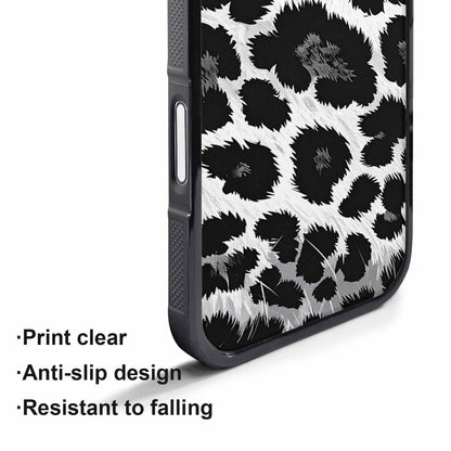 iPhone 17 Pro Case — Leopard Print Black And White Animal, Custom Printed Phone Case