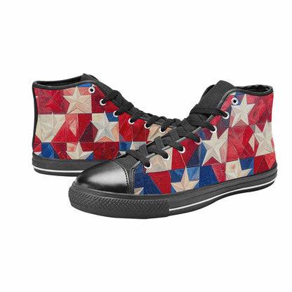 MEN'S American Flag Stars High Top Canvas Vivid Sneakers