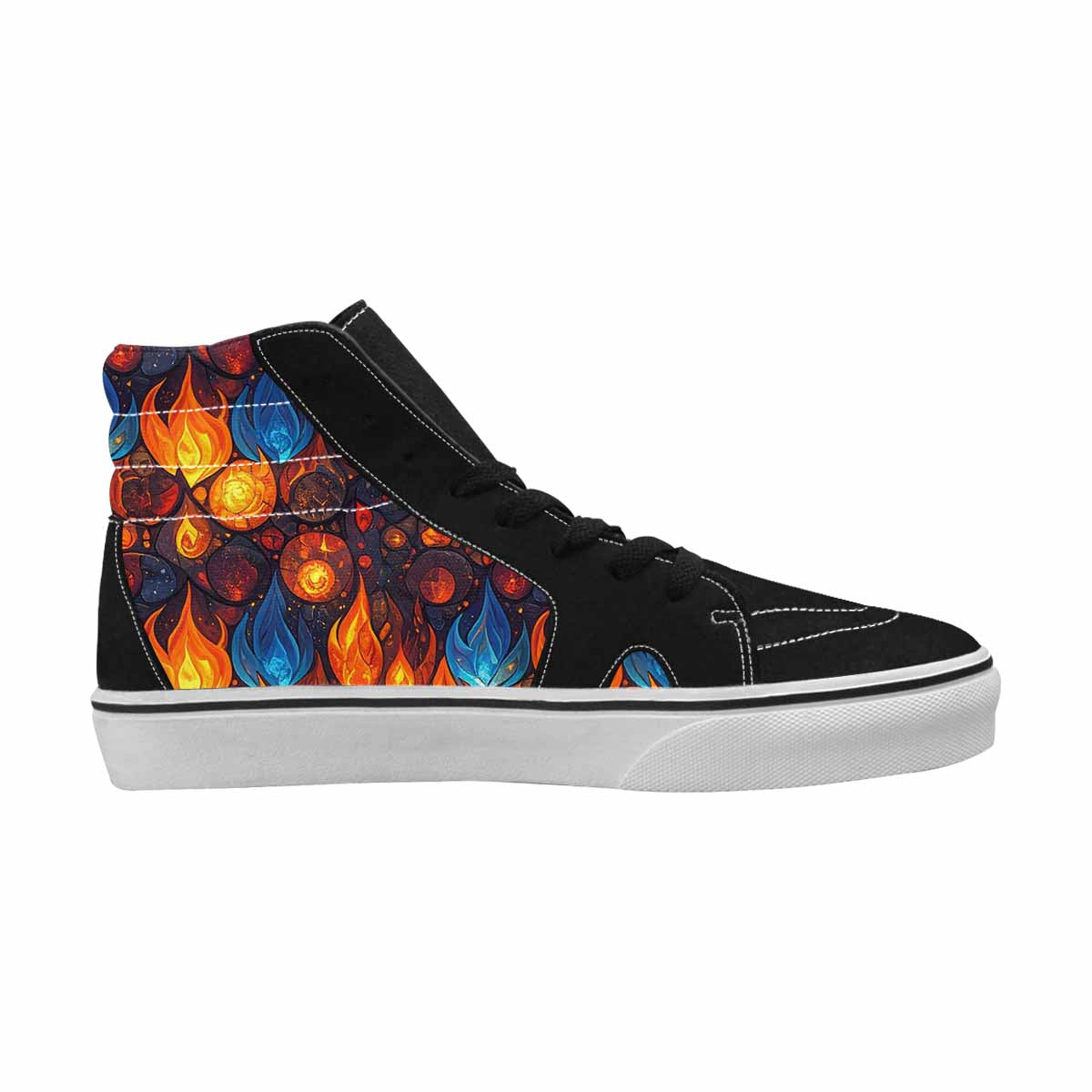 WOMEN'S Fire Flame High Top Canvas Vivid Shoes