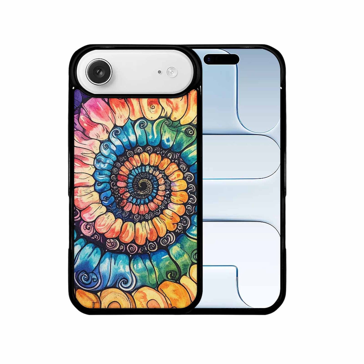 iPhone 17 Air Case — Tie Dye Swirls Black White Tie, Unique Phone Case Design
