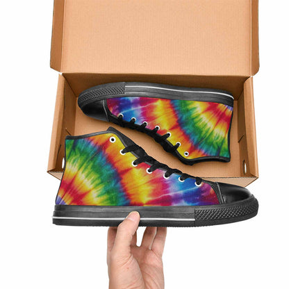 WOMEN'S Rainbow Spiral Tie Dye Alt High Top Canvas Wallpaper Art Custom Shoes