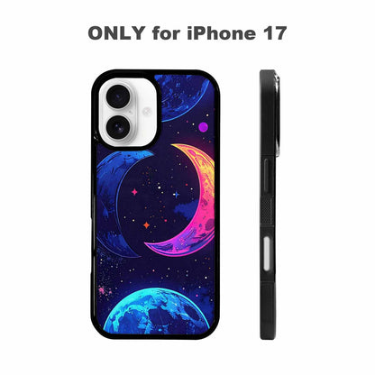 iPhone 17 Case — Neon Winter Moon Cartoon Cute, Original Design Phone Case