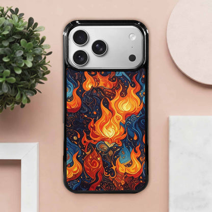 iPhone 17 Pro Max Case — Small Fire Flame Pattern, Original Art, Custom Printed Phone Case