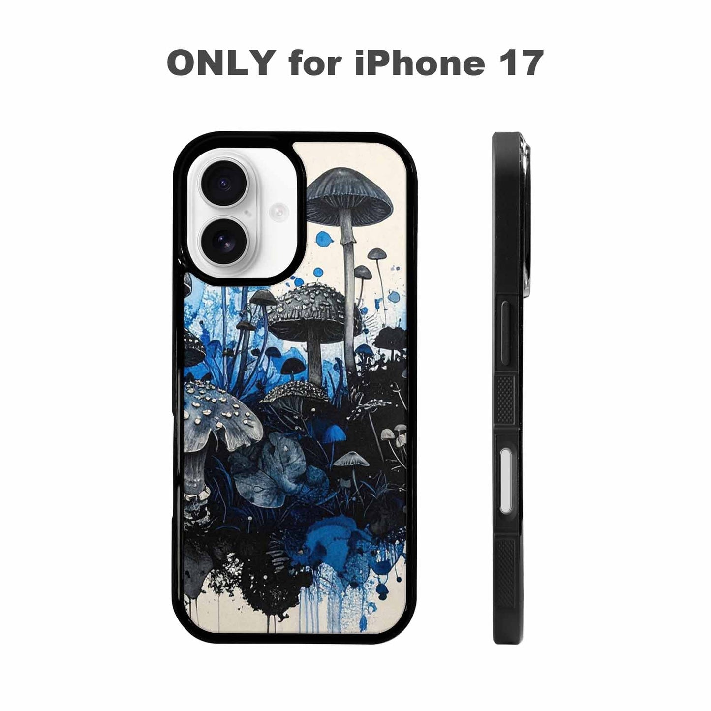 iPhone 17 Case — Mushrooms (general) Black &amp; Original Art, Unique Phone Case Design