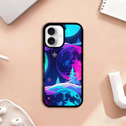 iPhone 17 Case — Neon Winter Moon Cartoon Cute, Customized Protective Case