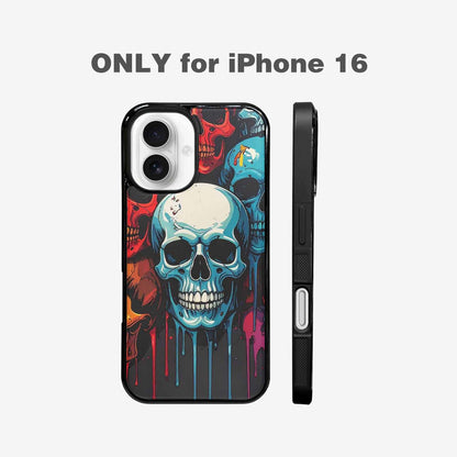 iPhone 16 Case — Many Of Skulls Collage Overlapping Art, Custom Designed Case Cover