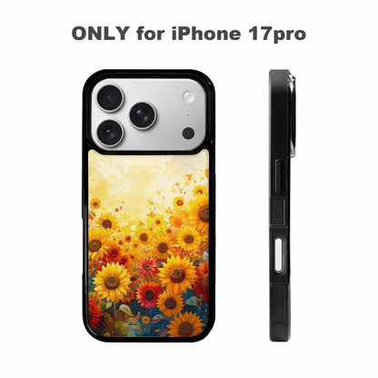 iPhone 17 Pro Case — Full Color Vibrant Sunflower Burst Floral, Customized Protective Case