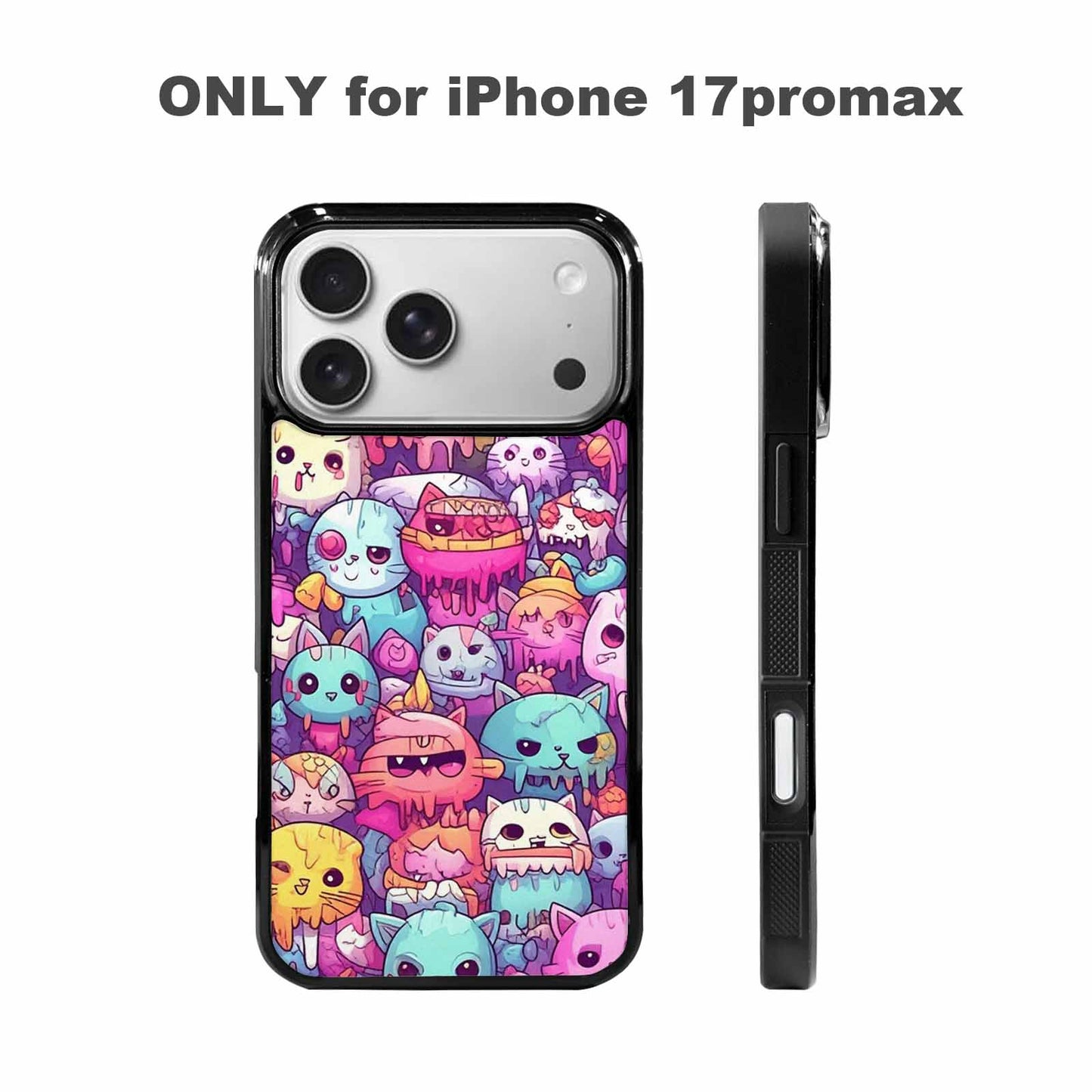 iPhone 17 Pro Max Case — Pastel Gore Cat Character Original Art, Custom Made Phone Cover