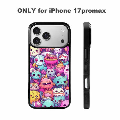 iPhone 17 Pro Max Case — Pastel Gore Cat Character Original Art, Custom Made Phone Cover