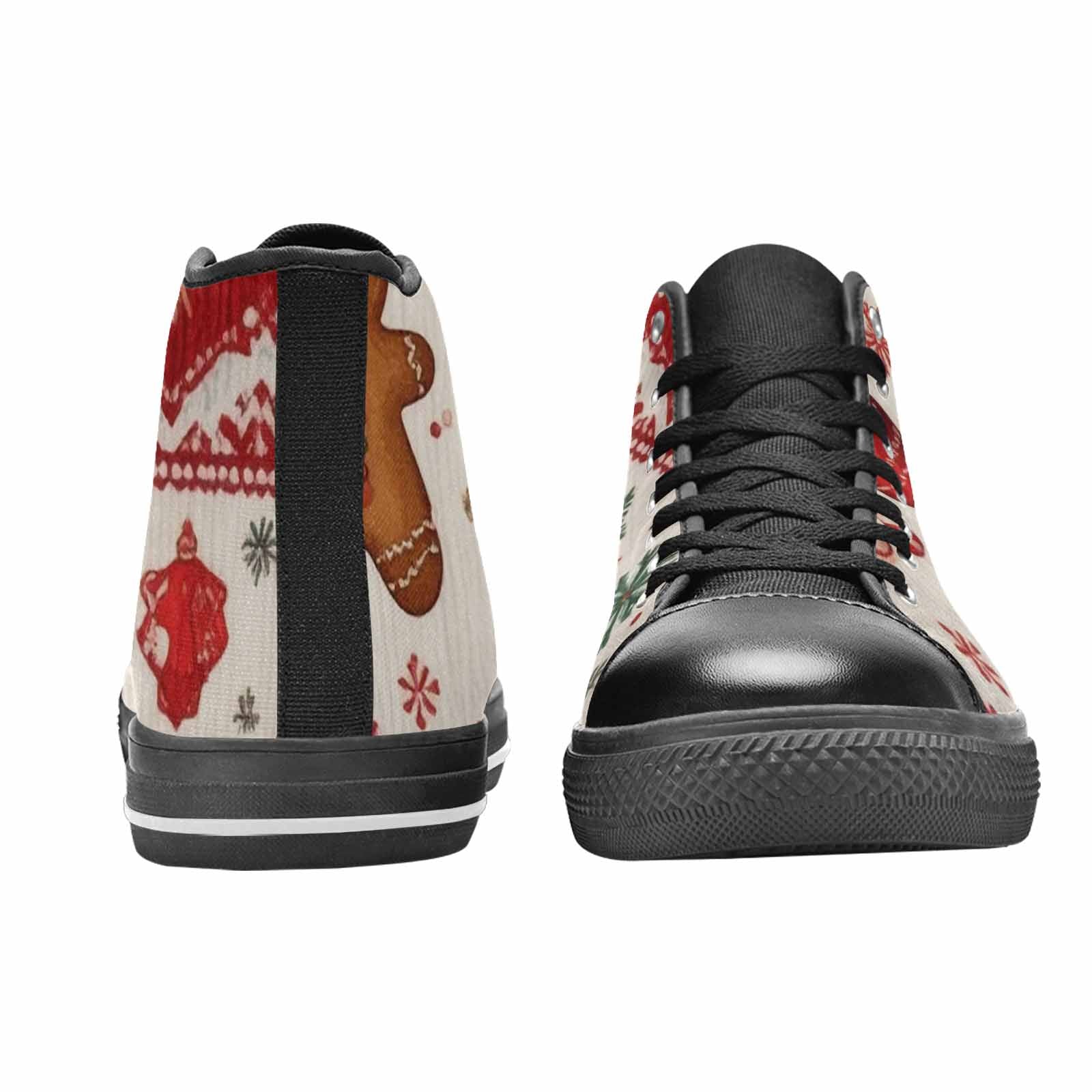 WOMEN'S Christmas Holly Snowflake High Top Canvas Wallpaper Art Custom Sneakers