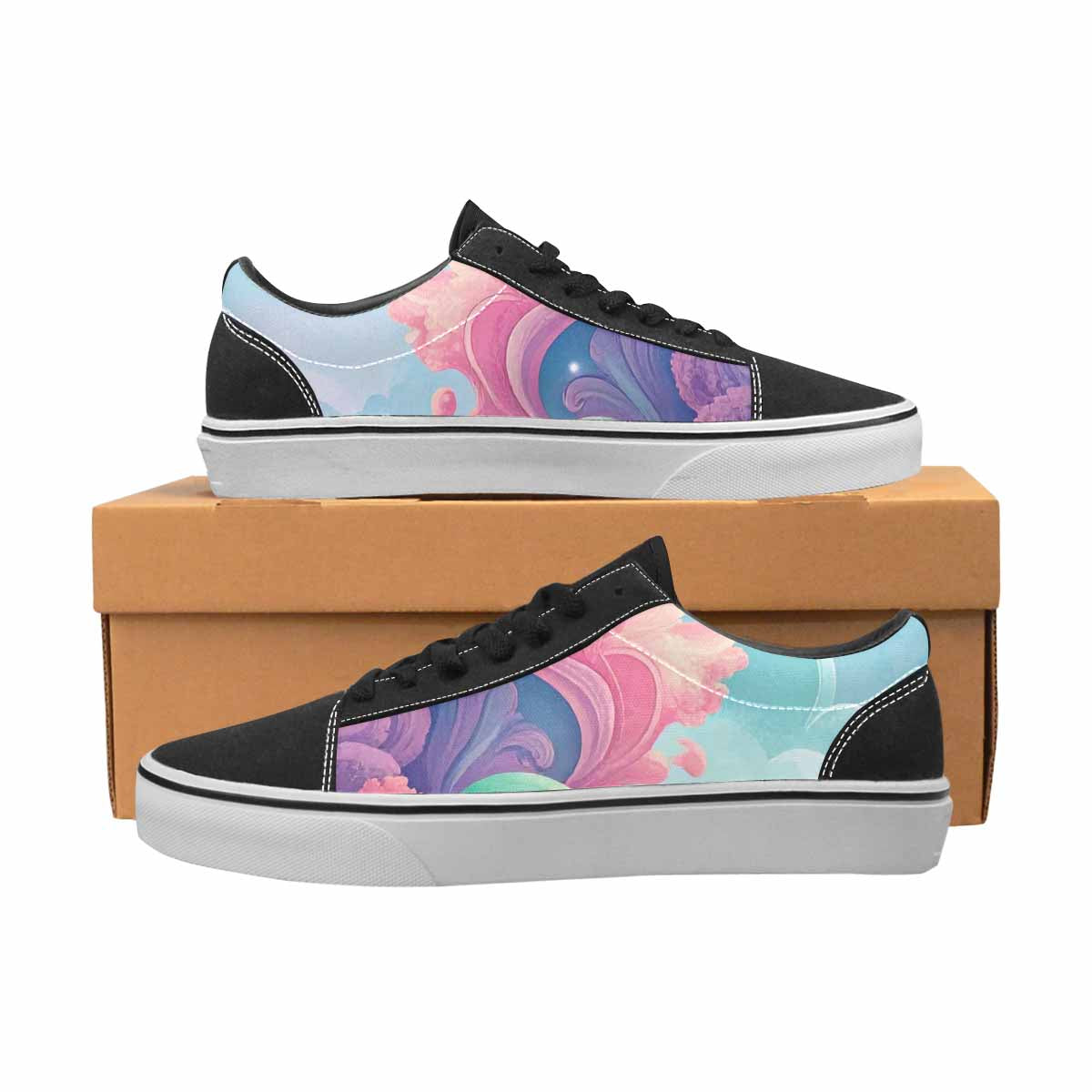 WOMEN'S Surrealist Dreamscape Canvas Lace-Up Wallpaper Art Shoes