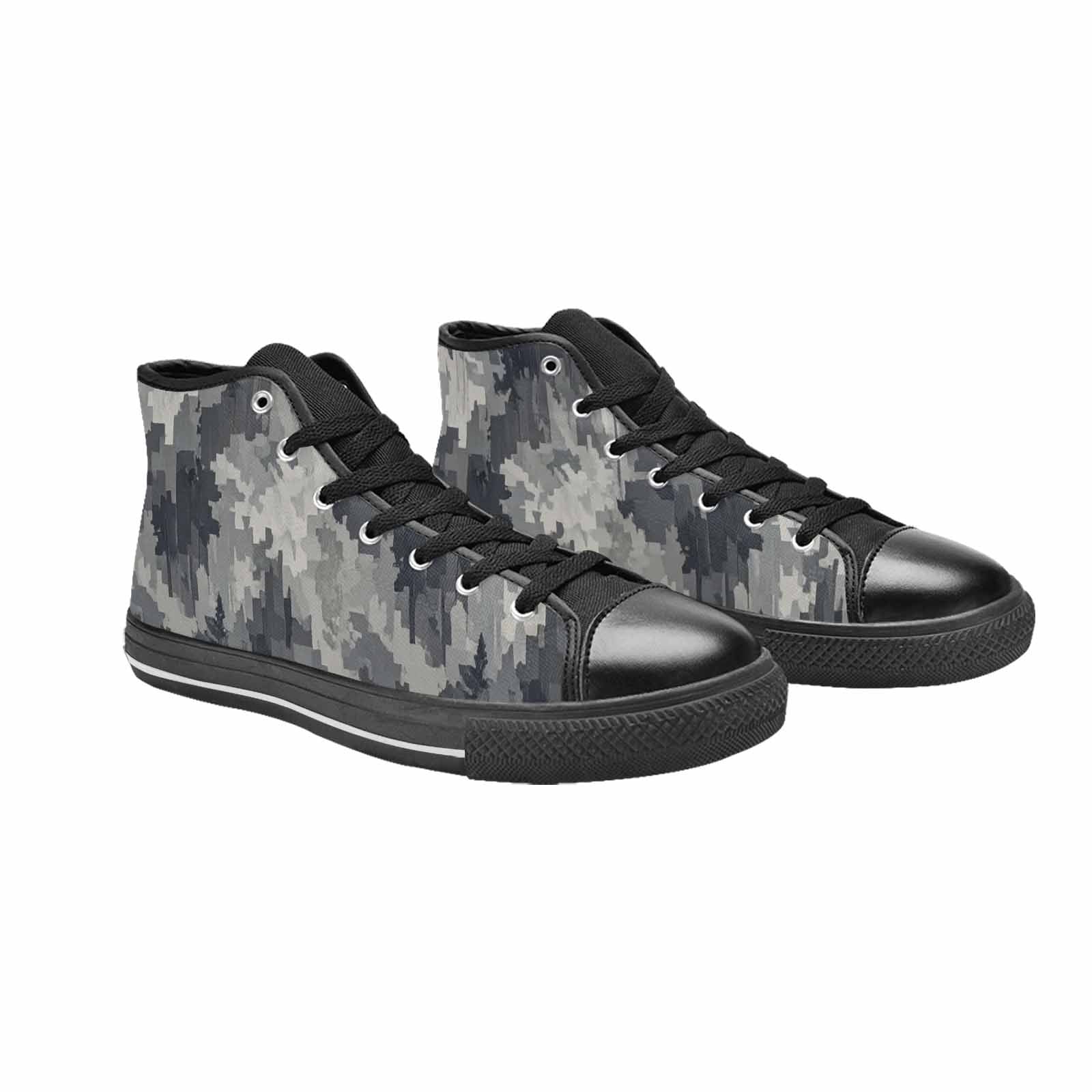 MEN'S Military Camouflage Blotch High Top Canvas Wallpaper Art Sneakers