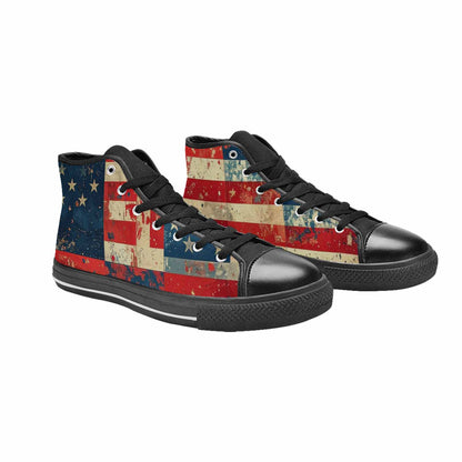 MEN'S American Flag Stars High Top Canvas Dark Academia Sneakers