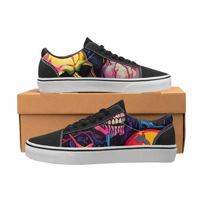 WOMEN'S 1000s Skulls Digital Camo Lace-Up Canvas Cottagecore Custom Sneakers