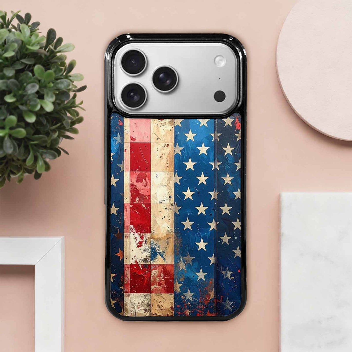 iPhone 17 Pro Max Case — Small American Flag Stars Galaxy Space, Original Design Phone Case