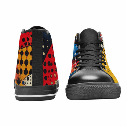 MEN'S Comic Book Halftone High Top Canvas Cottagecore Sneakers
