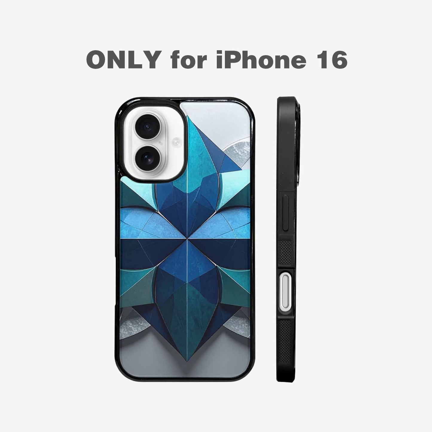 iPhone 16 Case — Geometric Origami Art Pattern, Unique Phone Case Design