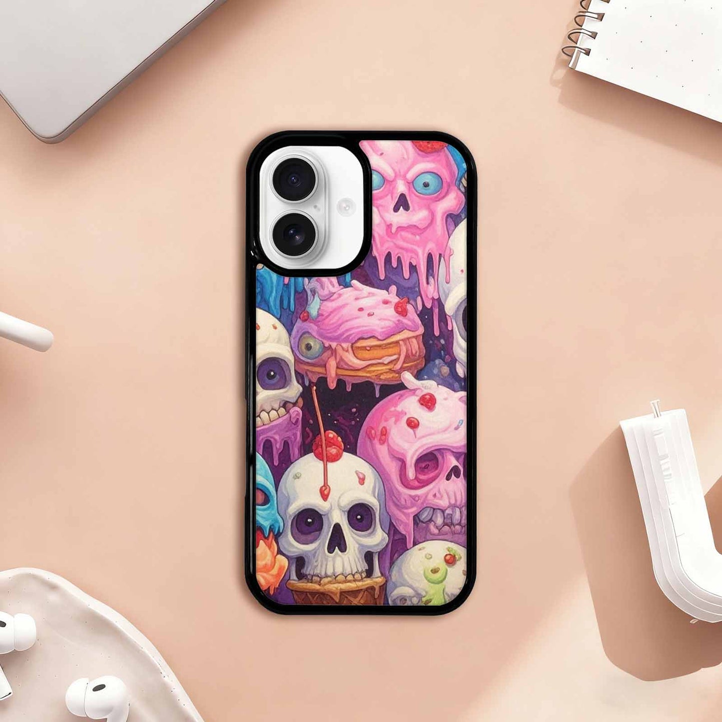 iPhone 17 Case — Ice Cream Monsters Skullsmelti Gothic Skulls, Custom Made Phone Cover