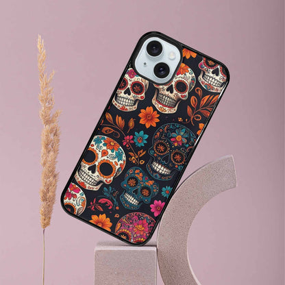 iPhone 15 Plus Case — Dia De Los Muertos Sugar Skull, Personalized Phone Case