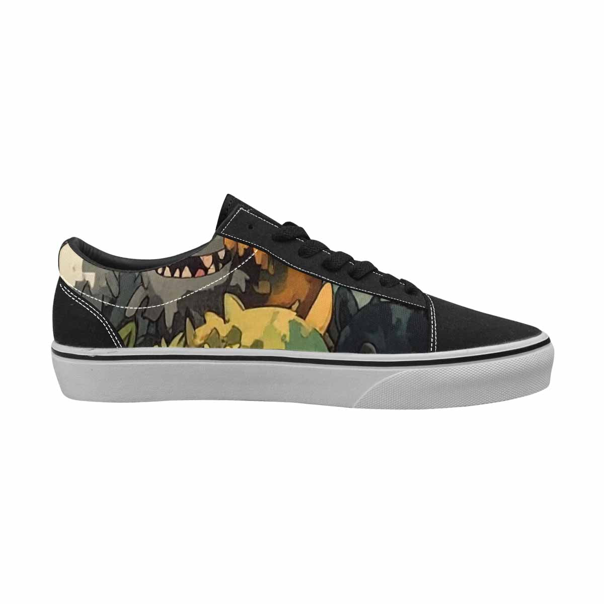 WOMEN'S Monsters  Camo Monsters Lace-Up Canvas Dark Academia Sneakers