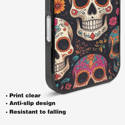 iPhone 16 Plus Case — Smaller Skulls Overlapping Seamless Pattern Of, Custom Designed Case Cover