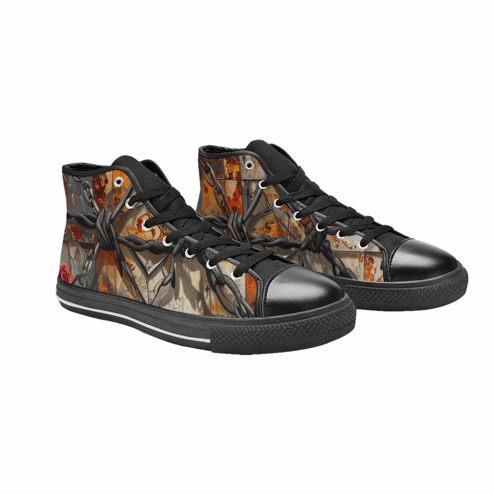 WOMEN'S Barbed Wire Chain High Top Canvas Dreamcore Sneakers