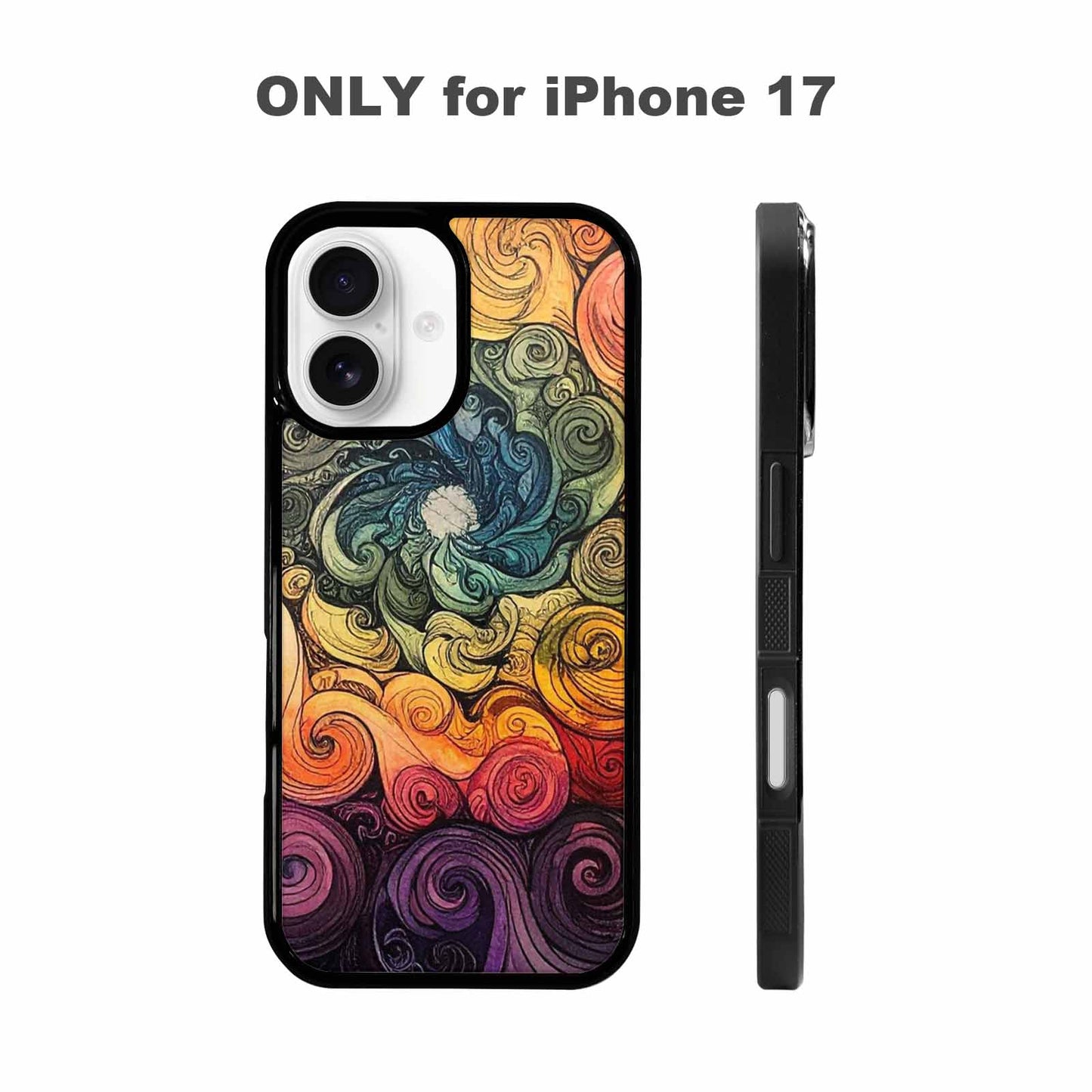 iPhone 17 Case — Tie Dye Swirls (black Tie Dye, Custom Phone Case