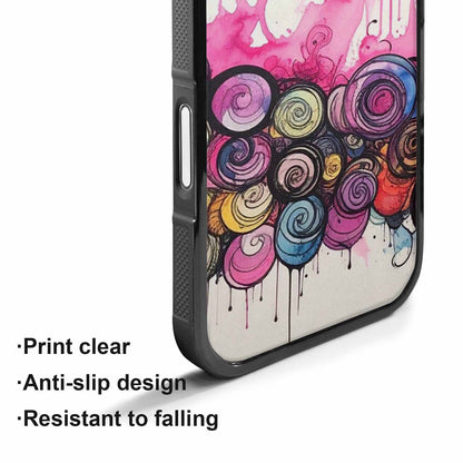 iPhone 17 Case — Tie Dye Swirls Black Tie Dye, Custom Phone Case