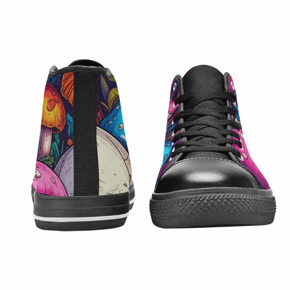 MEN'S Mushroom Skull High Top Canvas Dark Academia Custom Shoes