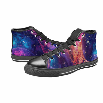 WOMEN'S Galaxy Snake Print High Top Canvas Y2K Custom Shoes