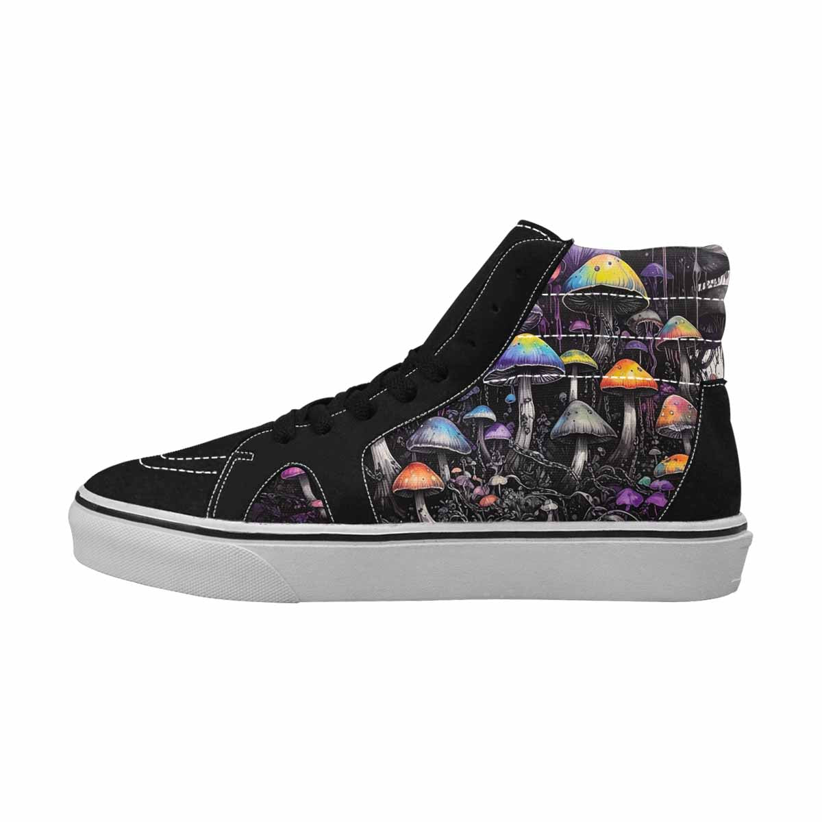 MEN'S Rainbow Drip Mushrooms High Top Canvas Y2K Custom Shoes