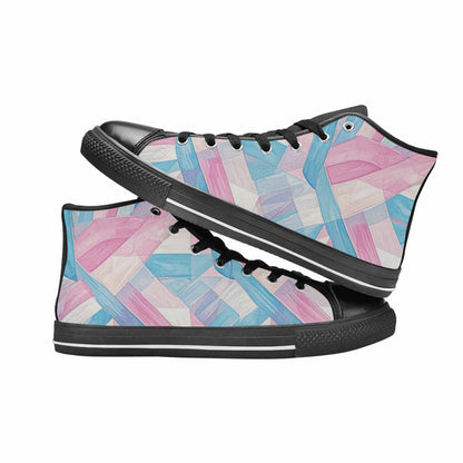 MEN'S Transgender Flag Color High Top Canvas Neon Fantasy Sneakers