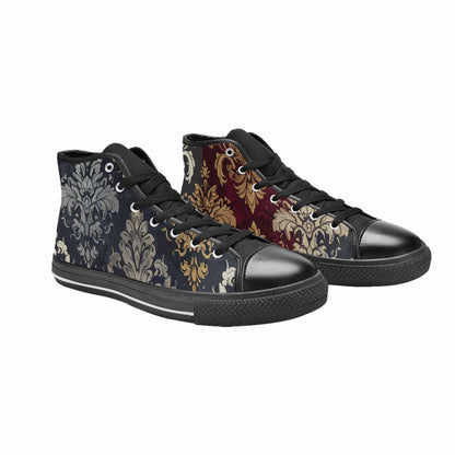 MEN'S Damask Ornamental Wallpaper High Top Canvas Dreamcore Custom Shoes
