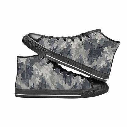 WOMEN'S Military Camouflage Blotch High Top Canvas Wallpaper Art Sneakers
