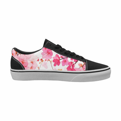 WOMEN'S Cherry Blossom Branch Cherry Lace-Up Canvas Cottagecore Custom Sneakers